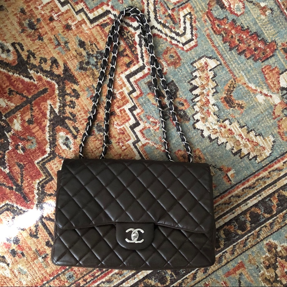SOLD**Chanel Classic Jumbo Caviar Single Flap Bag - Picture 7 of 16